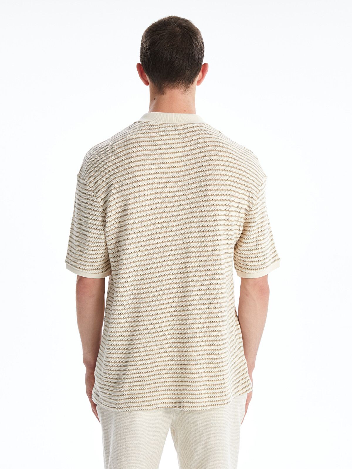 LCW Vision Polo Neck Striped Mens T-shirt